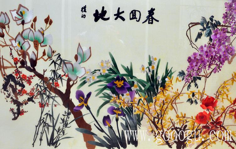 春回大地、萬(wàn)物復(fù)蘇精品刺繡壁畫(huà)！